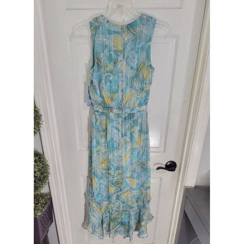 London‎ Times Maxi Womens Dress V Neck Paisley Sleeveless Multicolored Size 4 - Picture 3 of 13